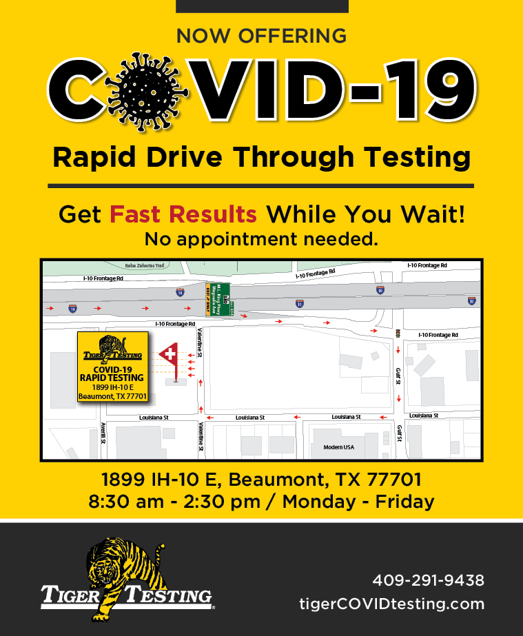 Beaumont, TX Rapid COVID Drive Thru Testing